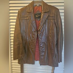 Kids Brown Leather Jacket